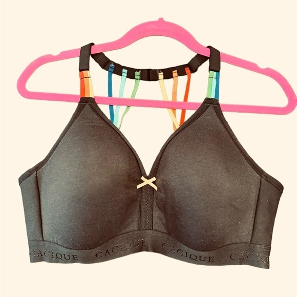 Cacique Cotton No Wire  Rainbow Strap Bra - Picture 3 of 7